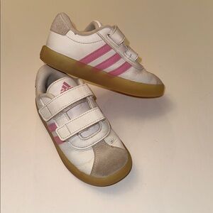 Adidas Kids' VL Court 3.0 White and Pink Sneakers